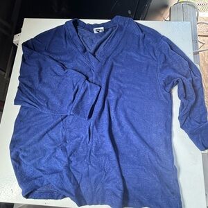 CAbi Deep Blue Knit Top Quarter Sleeves